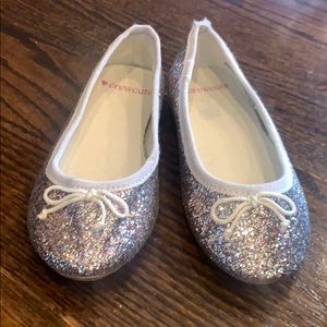 Crewcuts glitter ballet flats, girls size 10